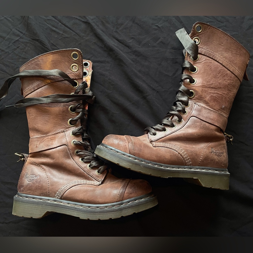 Dr. Martens Brown Lace-Up Combat Boots